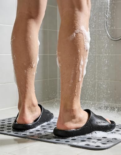Image of XIXITIAO Shower Shoes Women Men Non Slip,Quick Drying Shower Shoes with Holes,Slippers for Bathroom,College Dorm,Gym,Travel,and Hospital,Soft EVA,Lightweight,Anti Slip,Toe Protection