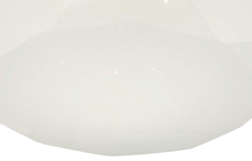 Mantra Iluminación. Modelo DIAMANTE II. Plafón de techo en forma de talla de diamante de 51,5 cm de diámetro en color blanco. Fuente de luz LED de 54W 3000K 3900lm