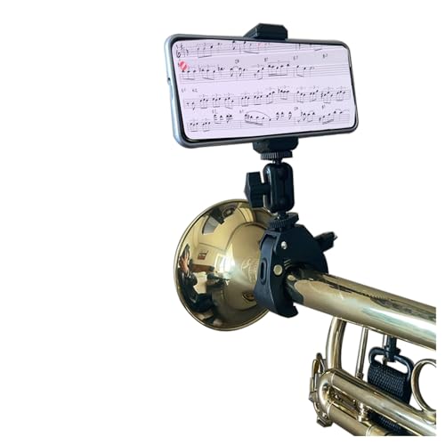 TAFALAA Adjustable Trumpet Phone Lyre Phone Holder for Marching Band Military Trumpet Cornet Trombone Clarinet Oboe? 0.63-1.7inch adjutable?