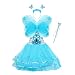 Girls Dress Up Princess Fairy Costume Set with Dress, Wings, Wand and Headband for Children Ages 3-10