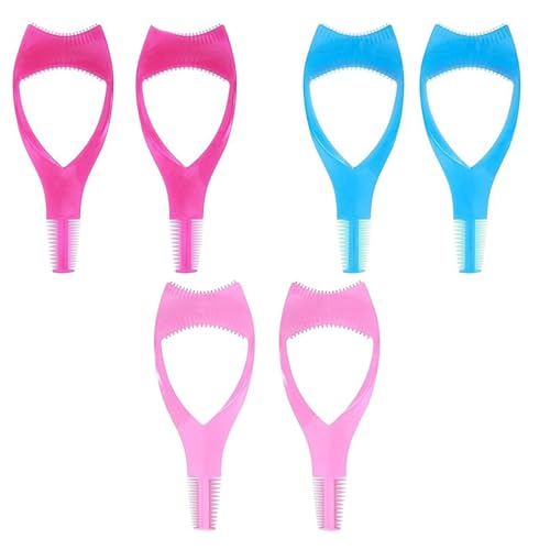 6 PCS Mascara Shield Applicator Eyelashes Tools 3 Color Plastic Mascara Eyelash Shield Upper Lower Eye Makeup Mascaras Applicator Guide with Eyelash Guard Guide Tool for Women Girls