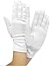 ZaZa Bridal Shiny Stretch Satin Dress Gloves Wrist Length 2BL Over 12 years, White