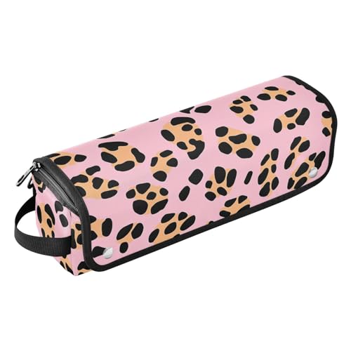Bolsa de viaje para herramientas de cabello con alfombrilla térmica, estuche portátil para planchas, rizadores y secadores de pelo, organizador de accesorios para cabello con estampado de leopardo miniatura 1
