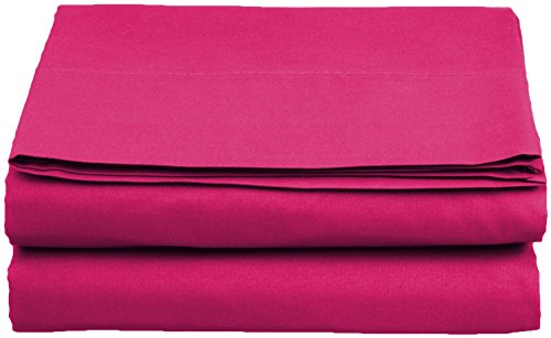 Elegant Comfort Wrinkle-Free 1500 Premier Hotel Quality 1-Piece Flat Sheet, Twin/Twin XL Size, Pink