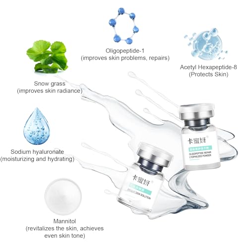 Veerlogix Stem Cell Serum for Face Exosomes for Skin Kit, Plant Extract+Freeze-Dried Hydrolyzed Collagen for Post Treatment Serum, Skin Repair for Improves Skin Radiance Hydrating Skin-Firming, 6 Vial