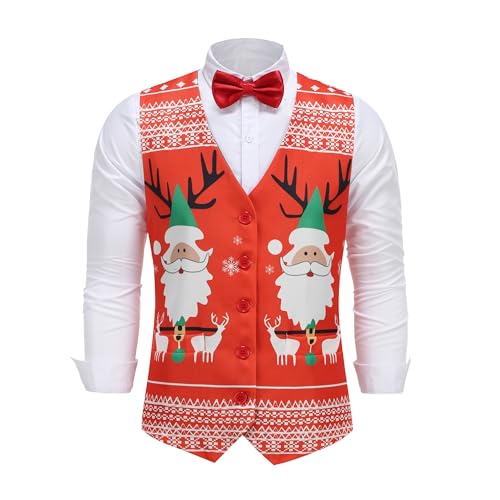GRAJTCIN Men's Festive Costume Adult Mardi Gras Vest 3D-Print St Patrick's Day Suit Independence Day Waistcoats2