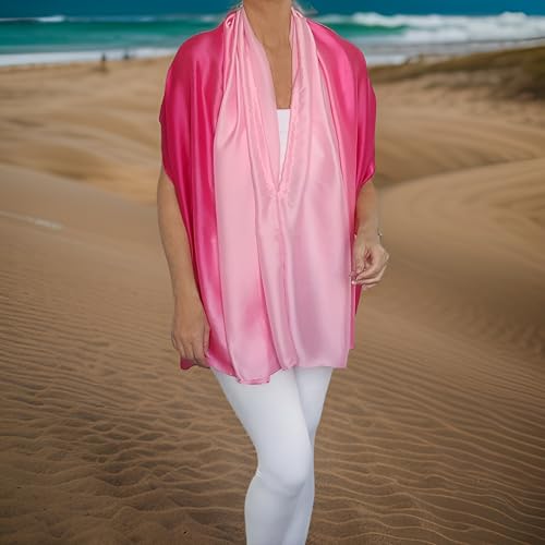 Long Ombre Scarf Silky Wrap Summer Wedding Shawl Lightweight Spring Poncho Cape Plus Size Pool Coverup4