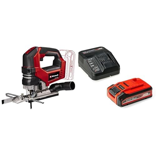 Einhell Sierra de calar con batería TP-JS 18/135 Li BL Professional Power X-Change 18V, 135mm profundidad de corte en madera+ Einhell Starter Kit Battery and Charger 18V, 4.0Ah Plus