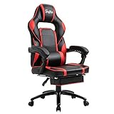 EIN BESTER GAMING-STUHL FÜR DIE MEHRHEIT DER SPIELER | Es ist für jeden Spielstil geeignet und hilft Ihnen, Ihr Spielerlebnis zu verbessern und ein fortgeschrittener Gamer zu werden. PU-Leder bietet Ihnen ein luxuriöses Texturgefühl und ein ultimatives Sitzerlebnis. Was Sie brauchen ist nur auf Ihre Arbeit oder Spiele Konzentrieren, wir helfen Ihnen bei der Bewältigung von Komfortproblemen.