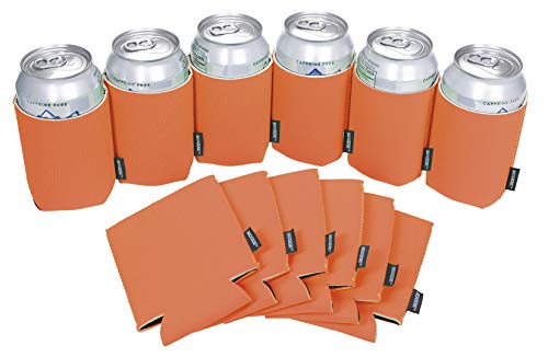 Koozie Can Cooler Collapsible Blank Neoprene (Orange, 12) - premium insulators Great
