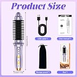 Cordless Hot Brush, 3 in 1 Cordless Curling Iron Brush, Hotbrush for Short Hair with 3 Temperature Settings, Heated Hairbrushes Rechargeable for Travel and All Types(Purple) - Image 2