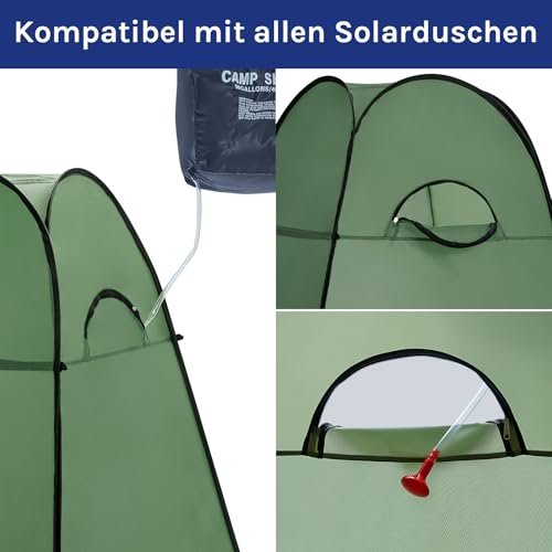 WolfWise Pop-Up Duschzelt, Toilettenzelt, Umkleidezelt, Tragbar Camping Duschkabine WC Zelt Mobile Umkleidekabine Outdoor Klozelt, Sichtschutz Geräumiges Privatzelt Lagerzelt für Wandern Strand Grün – Bild 4