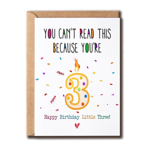 You Can't Read This Because You're 3 o[Xf[J[h - A - Happy Birthday Little Three Card - cp}CXg[ - 킢p[eB[TvCY