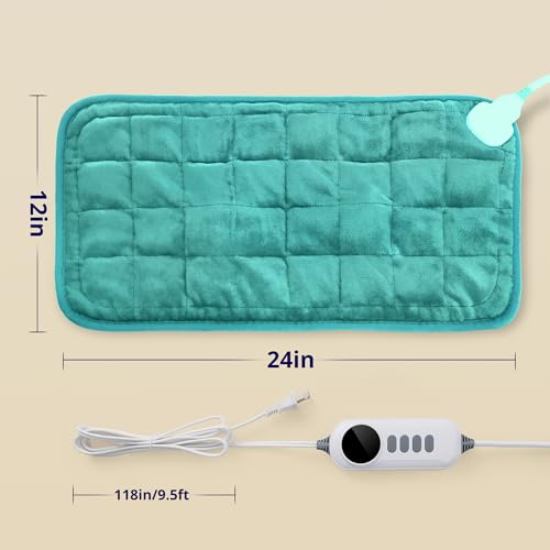 Coussin chauffant haut de gamme lesté bleu clair 30,5 x 61 cm - 6