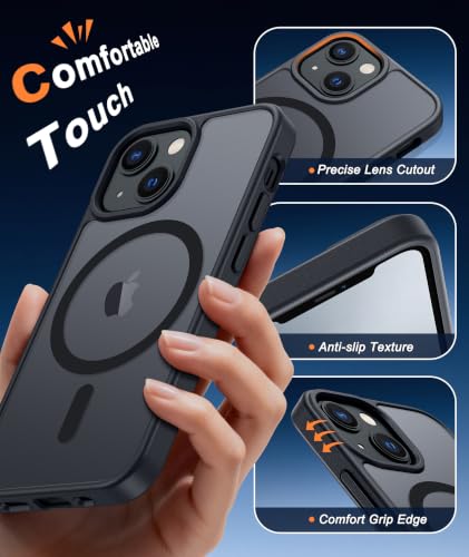 Image of FNTCASE for iPhone 13 mini /12 mini Case Black: Magnetic Translucent Matte
