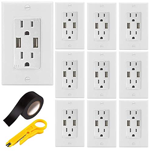 Get Popular Offer Teklectric 4.2A High Speed Dual USB Receptacle 15A Tamper Resistant Receptacle & Free Wall Plate, White (10 Pack) Get Popular Offer Teklectric 4.2A High Speed Dual USB Receptacle 15A Tamper Resistant Receptacle & Free Wall Plate, White (10 Pack)