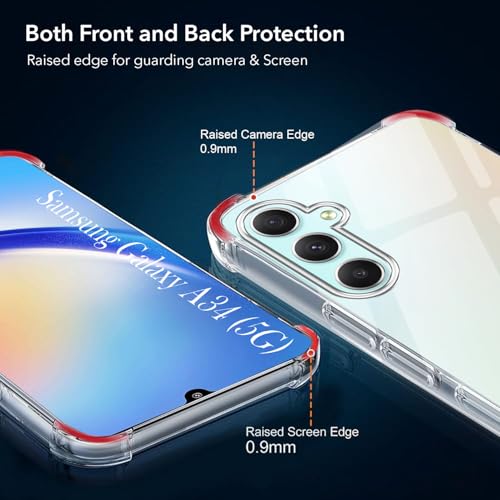 Image of Jkobi Shockproof Crystal-Clear Back Cover for Samsung Galaxy A34 5G (Anti Yellow Case | Drop & Camera Protection | Hard Polycarbonate)