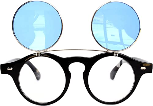 Image of OWL Steampunk Vintage Retro Round Circle Gothic Hippie Colored Plastic Frame Sunglasses Colored Lens