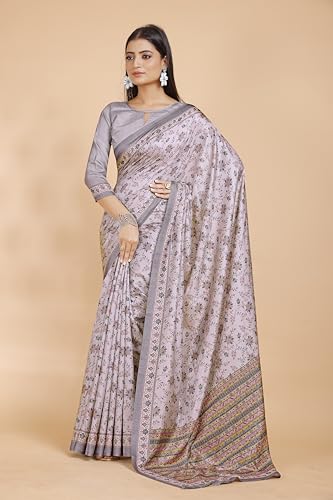 Image of Garden Vareli Pashmina Saree With Unstitched Blouse Piece