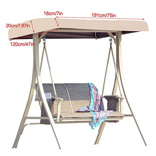 Hadmb Swing Canopy Cover 3 Seater, Waterproof Replacement Canopy For Garden Swing Seat,Patio Hammock Swing Top Cover, Garden Furniture Cover For Patio(Only Canopy Cover) #TOP6