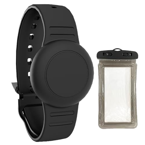 GNAUMORE Pulsera Airtag para Niños,Pulsera de Silicona Impermeable para Niños,Pulsera Airtag con Estuche para Niños,Pulsera GPS para Niños,Pulsera AirTag Antipérdida para Niños,Negro
