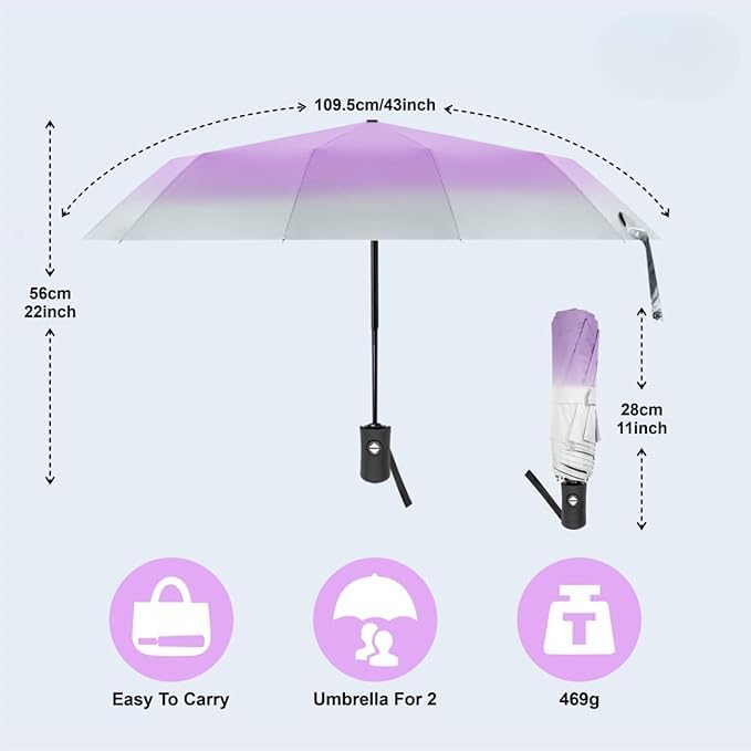 Image of TEKCOOL Umbrella, UV Big Size Umbrella for Sun Protection Rain Windproof Strong large 3 fold for men women kids boys girls Perfect small & stylish Windproof & Compact(Green)