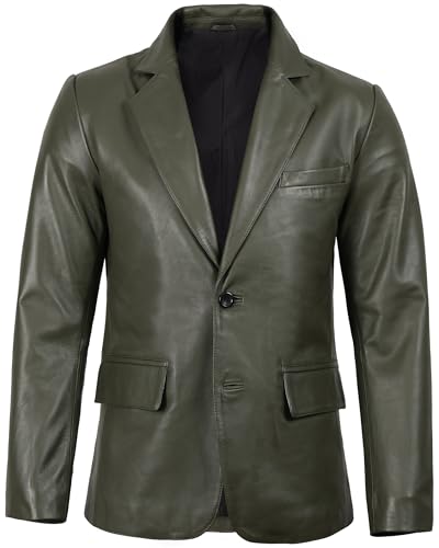 Image of Decrum Lambskin Leather Blazer for Men - Genuine Leather Sport Coat for Formal & Business Casual