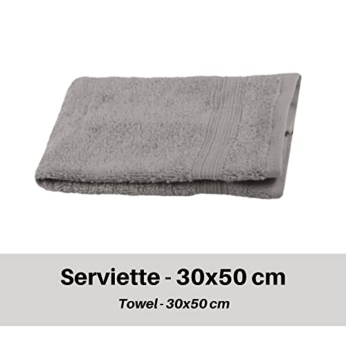 Stof - Bath Towel - Size 30 x 50 cm - 100% Organic Cotton - Taupe - Lagoon Model - Bath Linen - Wash at 40 cm - Image 2