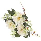 Matériau de la couronne de fleurs : ce porte-bougies fleuri est confectionné avec des matériaux stables, faciles à nettoyer et à entretenir au quotidien. couronne de fleurs de mariage faite main