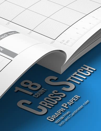 Cross Stitch Graph paper: 18 Count (162x108), separate legend for each design , Inch and Centimeter ruler, 100 pages, DIN A4 (Nomad Cross stitch graph paper collection several counts available)