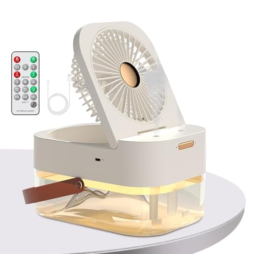 Tuxxjzm Klimaanlagen-Ventilator für Schlafzimmer, USB-Luftbefeuchtungsspray, Desktop-Typ-C-Aufladung, Sommerkühlwerkzeug, große Kapazität, drei...