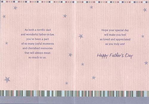 Miniatura 2 de Designer Greetings Dad in Sparkling Boxes with Blue and Brown Border Tarjeta del Día del Padre de hijo e hija