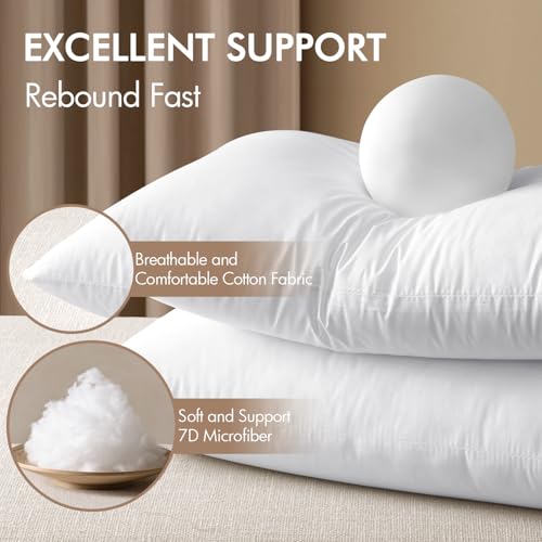 MIULEE 16x36 Inch Premium Lumbar Throw Pillow for Bed Sofa Couch Virgin Microfiber with 100% Cotton Cover Decorative Throw Pillow Insert Stuffer Form
