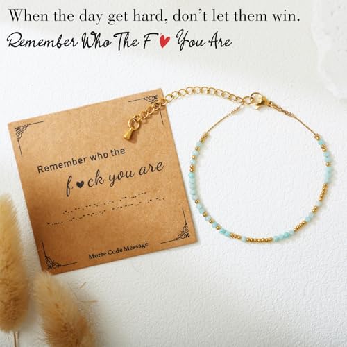 Remember Who The F You Are Bracelet - Remember Who The Fck You Are Bracelet, Morse Code Motivational Inspirational Healing Bracelets Jewelry Gifts For Women,3