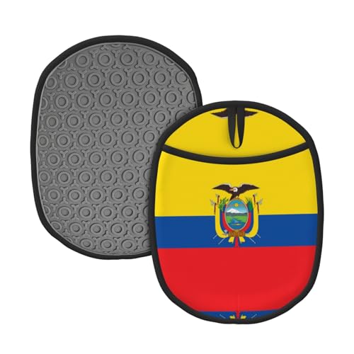 Lot de 2 tapis anti-brûlure pliables avec motif drapeau de l'Équateur pour casseroles chaudes/plaques de cuisson/bol à soupe