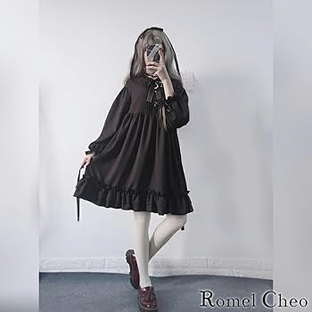 AND ROMEO 黒 ゴスロリ ドレス フリル リボン ゴスロリスカート 黒リボンフリルロリータスカート - Milanoo.jp
