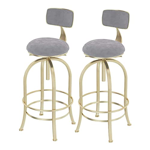 DXYDZSWD Sillas de Barra de Contador de 2 Unids, Taburete de Barra de Altura y Barra giratorias Modernas, Velvet + Piernas de Metal Silla de Barras, for Cocina/Bar de Casas/Pub/Comedor