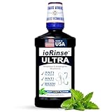 ioRinse Ultra Periodontal Rinse & Gum Mouthwash, Alcohol Free Mouth Rinse for Gum Disease, Fights Gingivitis, Plaque & Bad Breath, Bleeding Gums mouthwash with Molecular Iodine & Xylitol, 1L