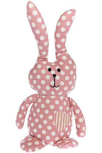 Butoir de porte en forme de lapin bunny de luxe rose à pois gris coussin décoratif tissu garnissage : sable rose Cover