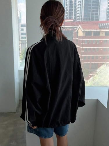 Image of Modern Zip Zipper Jacket,Bomber Jacket,Women Casual Jacket,Jacket18,Zipper Jacket For Women. (IN, Alpha, S, Regular, BLACK)