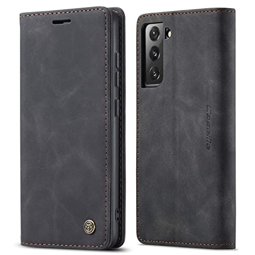 SINIANL Galaxy S22+ Leather Case, Galaxy S22 Plus Wallet Case, Flip Folio Case Book Folding Case with Magnetic Kickstand Card Holders Slots Protective Cover for Galaxy S22+ 5G 6.6 Inch - Black