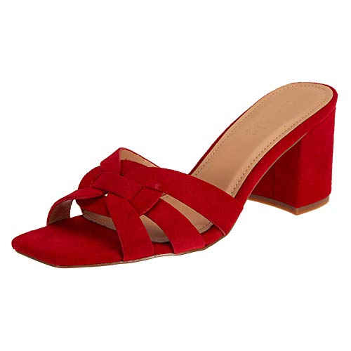 SheSole Sandales Femme Été à Talon Carré Bout Ouvert Mules Bride Chaussure Cover