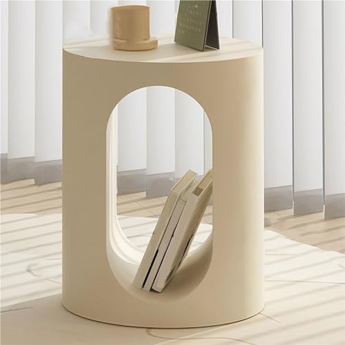 Creative Metal Side Table - Versatile Accent Table, End Table & Nightstand for Home Office & Living Room - Space-Saving Plant Stand Tray (White, Set of 2)