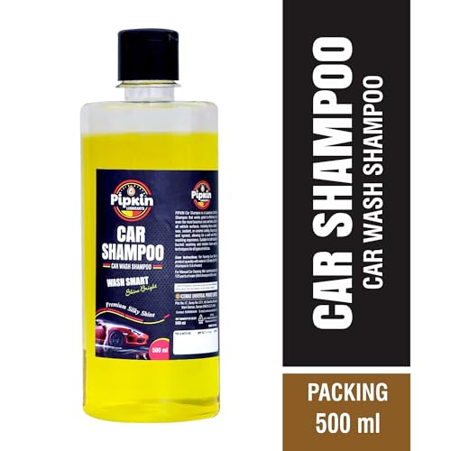 Image of Pipkin Car wash Shampoo 500 ml (Pack of 4) | High Foam for Deep Cleaning | Remove Tough Dirt | Safe on Paint | pH Neutral