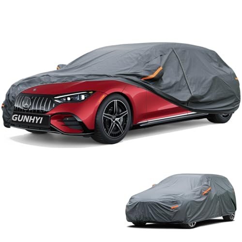 Image of GUNHYI Premium Car Cover Custom Fit Mercedes-Benz EQE, 16 Layers Heavy Duty Car Cover Waterproof All Weather with Zipper Door for Sun Rain Snow Dust Uv Protection