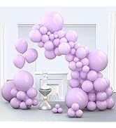 Zingnify Lavender Balloons, 150 pcs Different Sizes Pack of 18 Inch 12 Inch 10 Inch 5 Inch Light ...