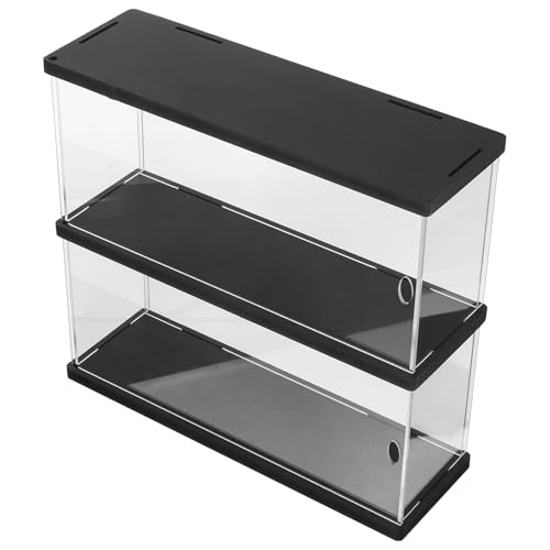 Hemobllo Vitrina Acrílica Transparente Doble para Figuras de Acción Caja Metacrilato con Protección Antipolvo y Gran Capacidad para Colecciones Exhibidor Organizador para Encimera