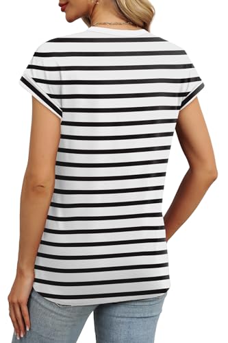 Image of Alaroo Womens Summer Tops Short Sleeve Shirts Crew Neck Cute Trendy Tunic Blouses (S-3XL)