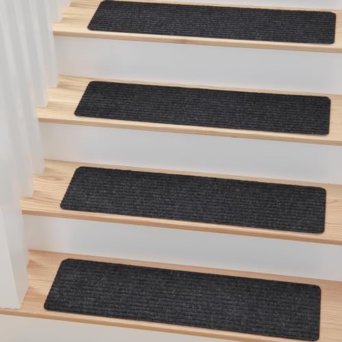 MBIGM 15er Set Stufenmatten 20 cm X 76 cm Treppenteppich Selbstklebend Sicherheit Stufenteppich für...