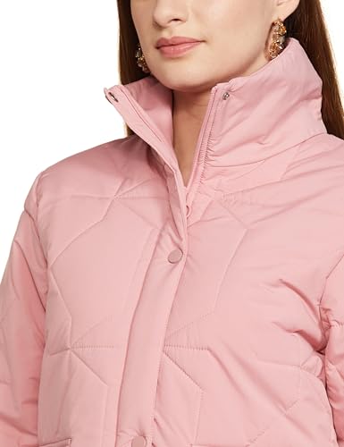 Image of Qube By Fort Collins Polyester, Standard Length Women's Quilted Bomber Jacket Stylish, Warm, And Cozy Winter Outerwear